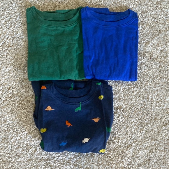 NWT Dinosaur Kids Long Sleeve Tees - Blue and Green with Dinosaur 3 shirts - Picture 4 of 10